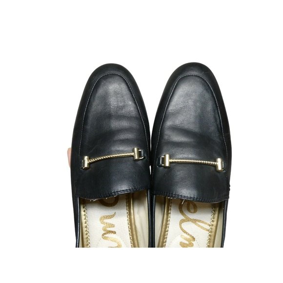 Sam Edelman Womens Shoes Black Loafers Size 10 Gold accent Lior - Picture 4 of 10